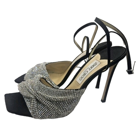 JIMMY CHOO Naria 115mm Crystal-Embellished Sandals SZ 11 - Picture 4 of 8